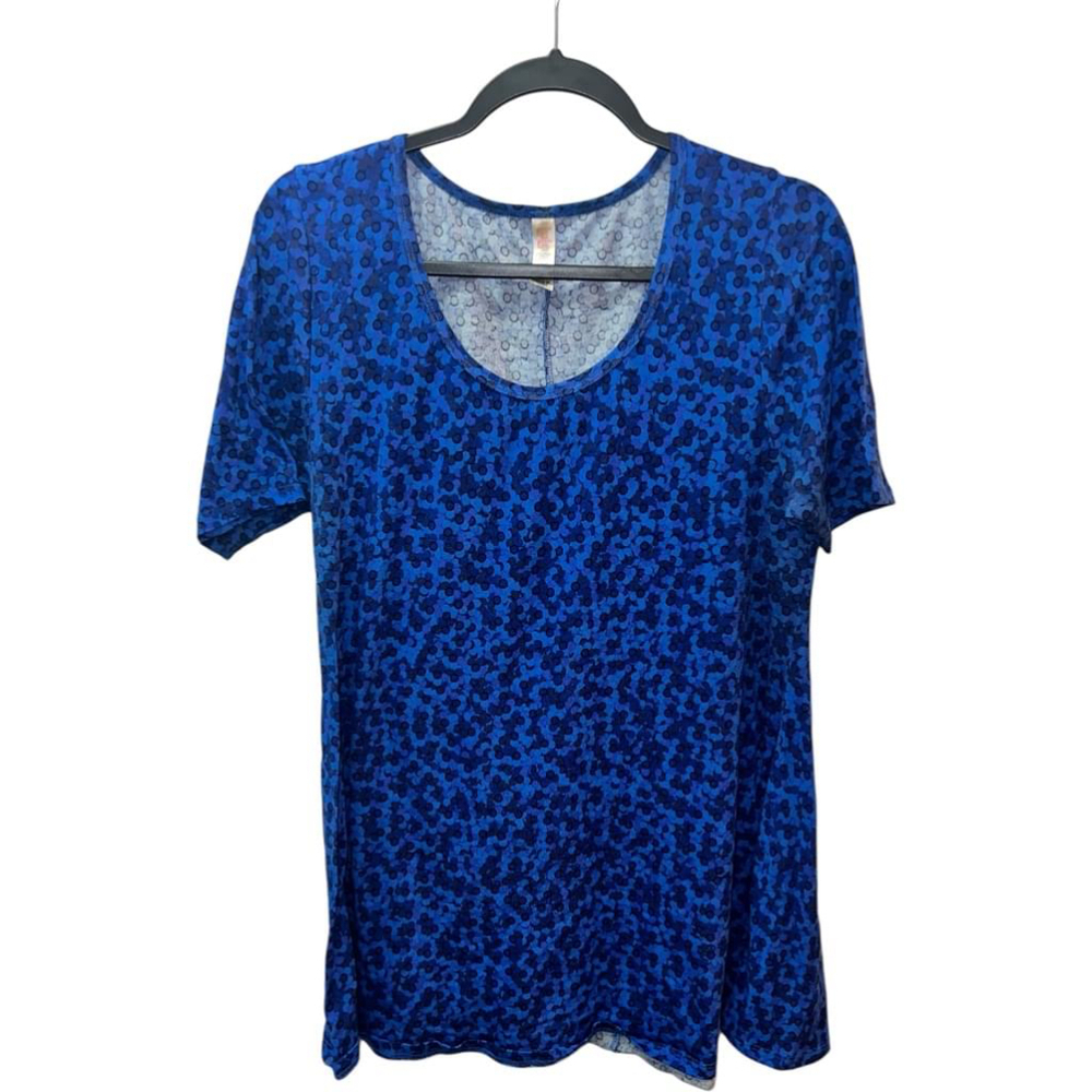 Women's LuLaRoe Blue Floral T-Shirt Dress Size M